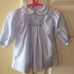 Petit Ami Light Blue Kids Blouse with Embroidery